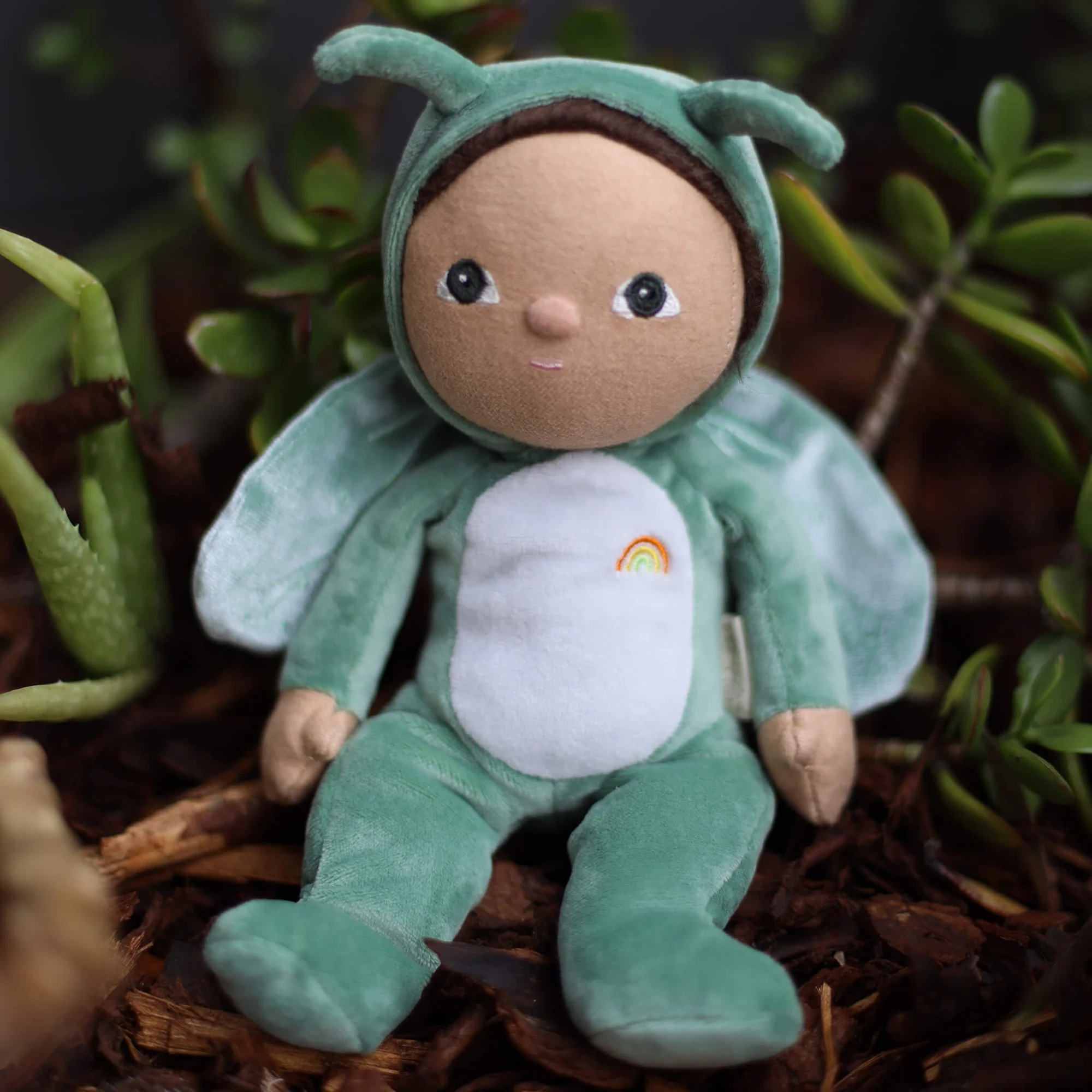 Olliella Dinky Dinkums Gideon Grasshopper bambola 22 cm verde