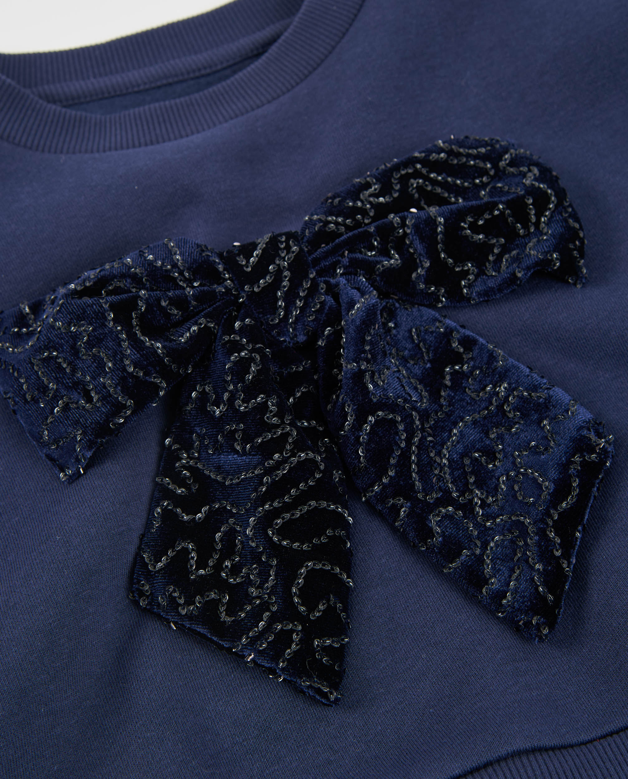 Tuc Tuc felpa bambina con fiocco blu navy