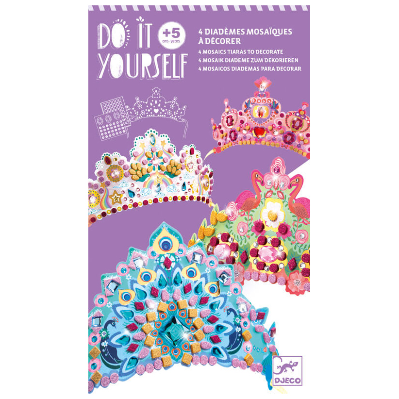 Djeco Do It Yourself Corone Principesse kit mosaico 4 pz
