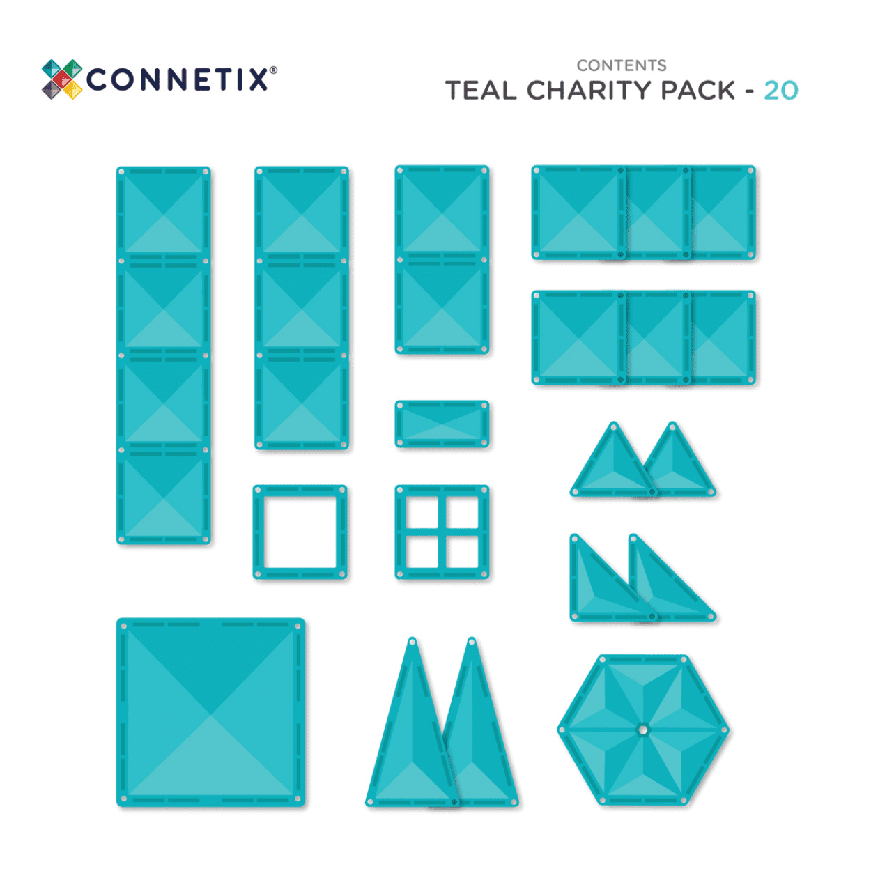 Connetix costruzioni magnetiche 20 pezzi Teal limited