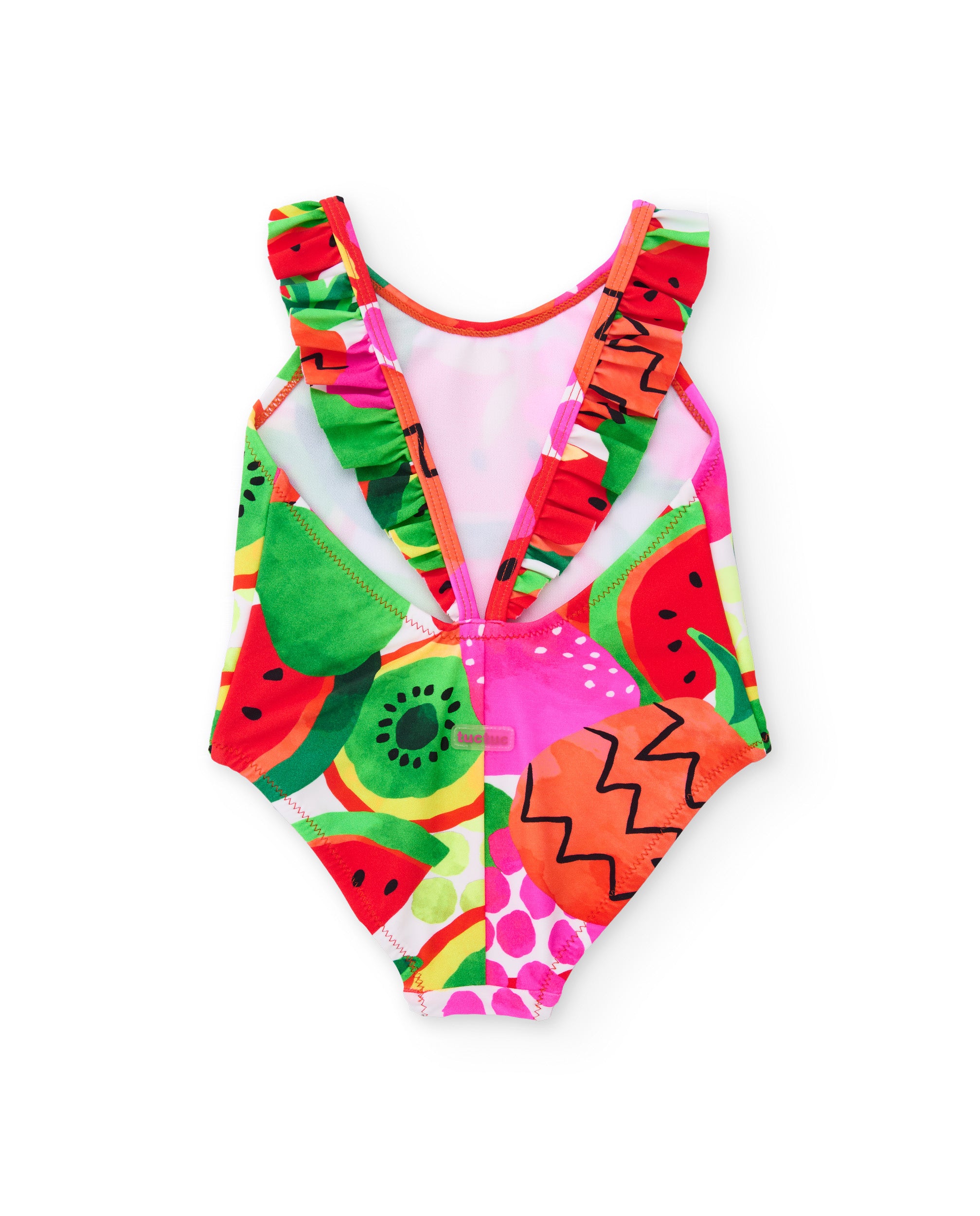 Tuc Tuc Costume Intero Bimba Rosso Frutta Volant