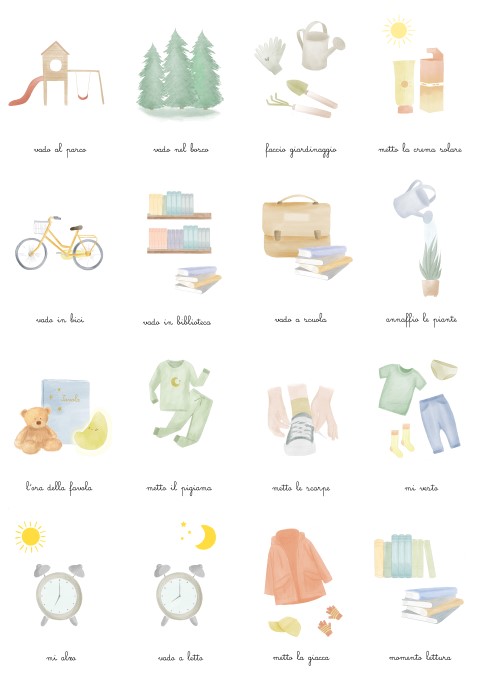 Baboo Le routine della mia giornata 57 carte pdf corsivo e stampato