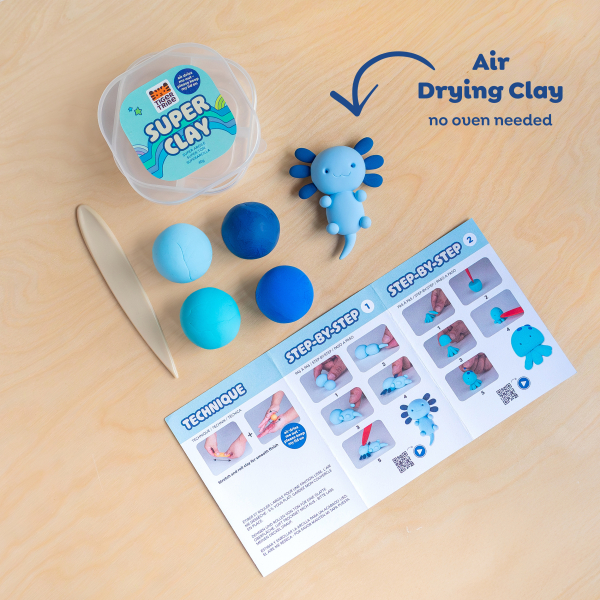 Tiger Tribe Super Clay Blue pasta modellabile 4 colori leggera