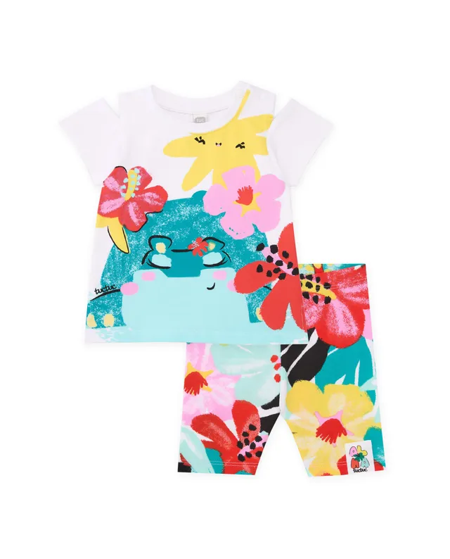 Tuc Tuc completo bambina maglietta leggings fiori