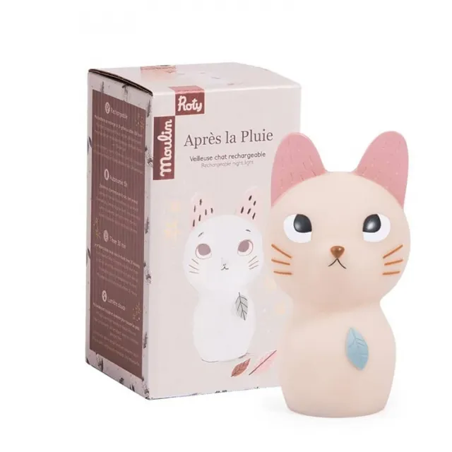 Moulin Roty Après la Pluie Gatto Luce Notturna Ricaricabile