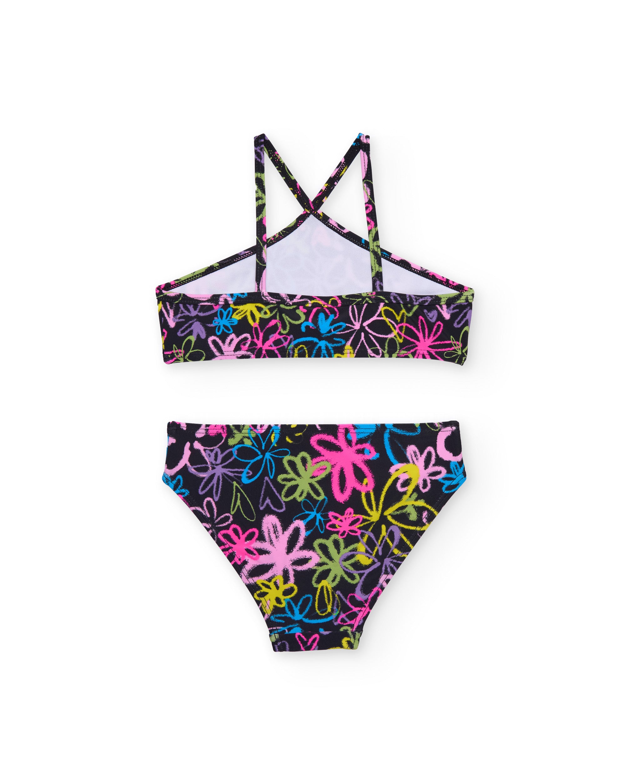 Tuc tuc bikini bambina nero stampa graffiti