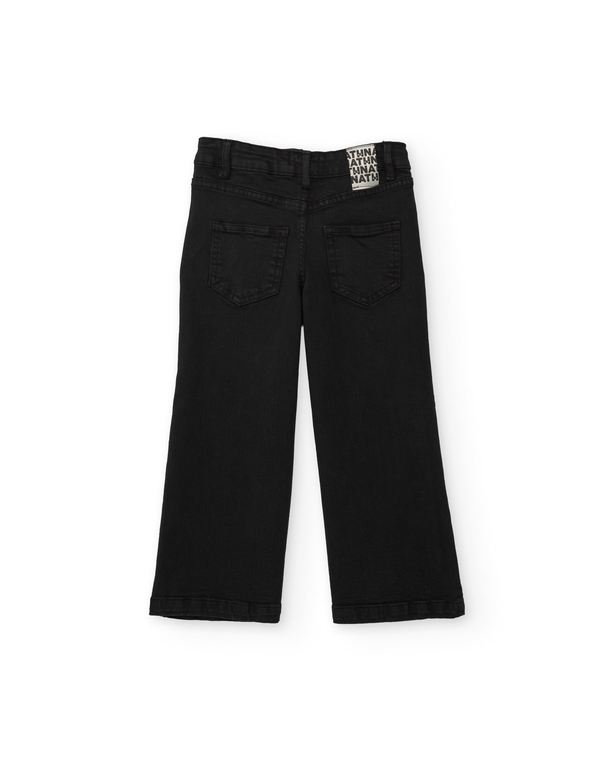 Tuc Tuc pantaloni bambina gamba larga neri vita regolabile