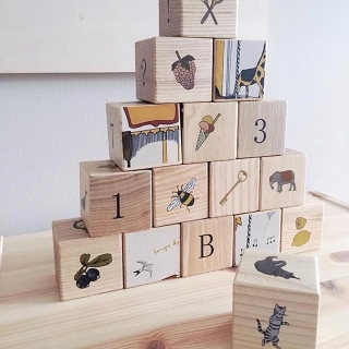 Konges Slojd Giostra puzzle cubi legno 5,5 cm