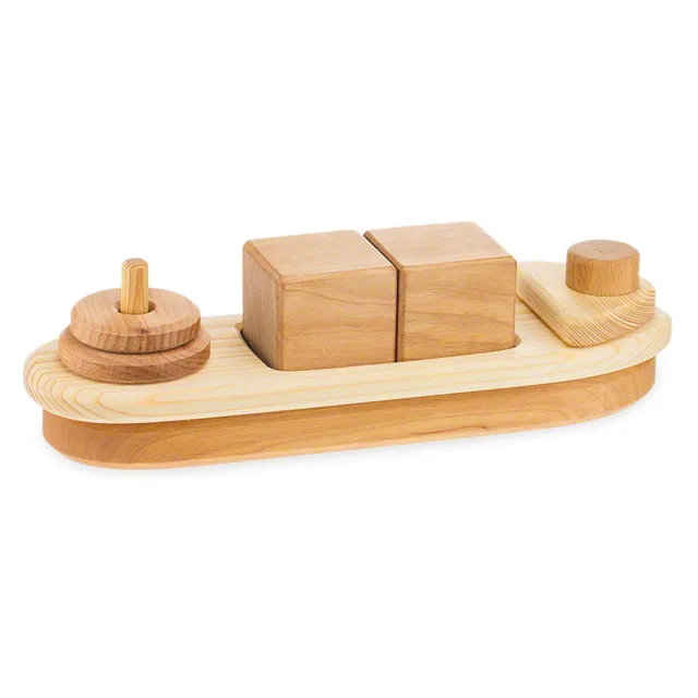 Drei Blätter Vascello gioco impilabile legno naturale 8 pezzi