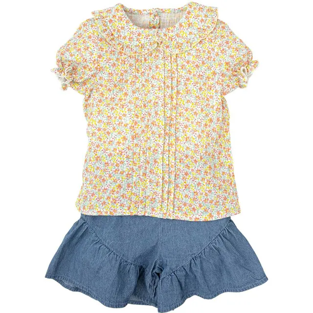 Babidu completino neonata blusa e mutandina cotone tinta unita