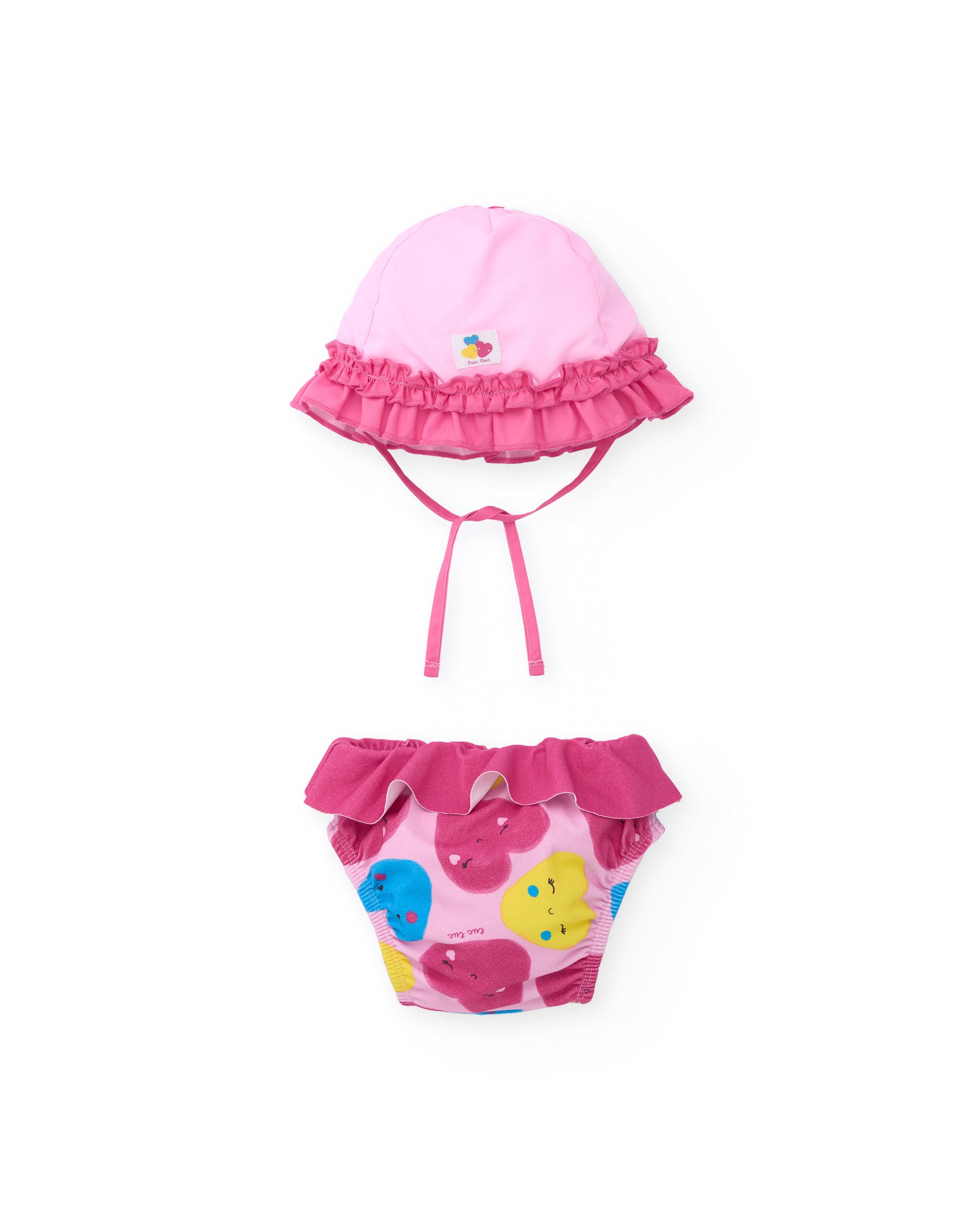 Tuc tuc costume neonata rosa con cappello UPF 50+