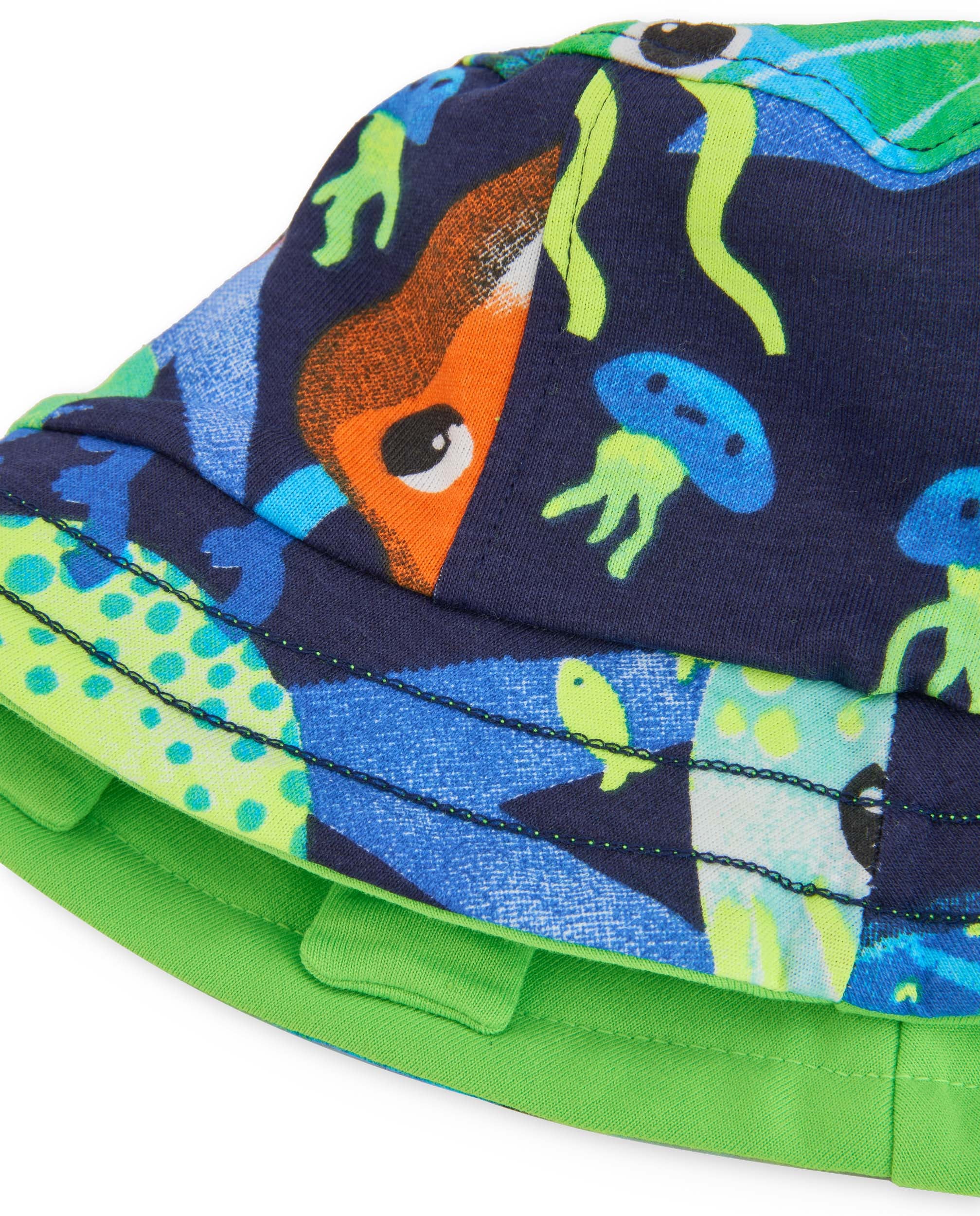 Tuc Tuc cappello bimbo verde reversibile mare