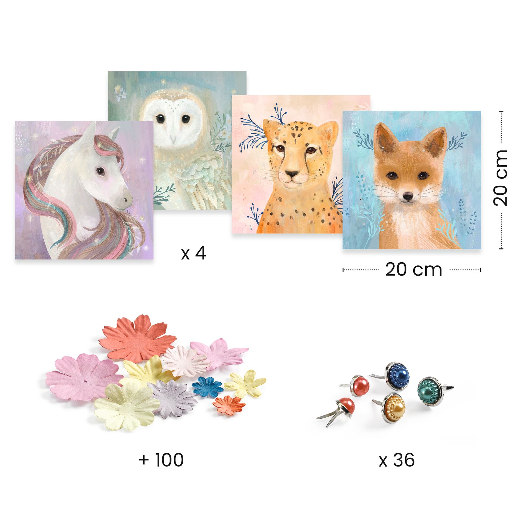 Djeco Floral Wreaths kit creativo 4 quadri