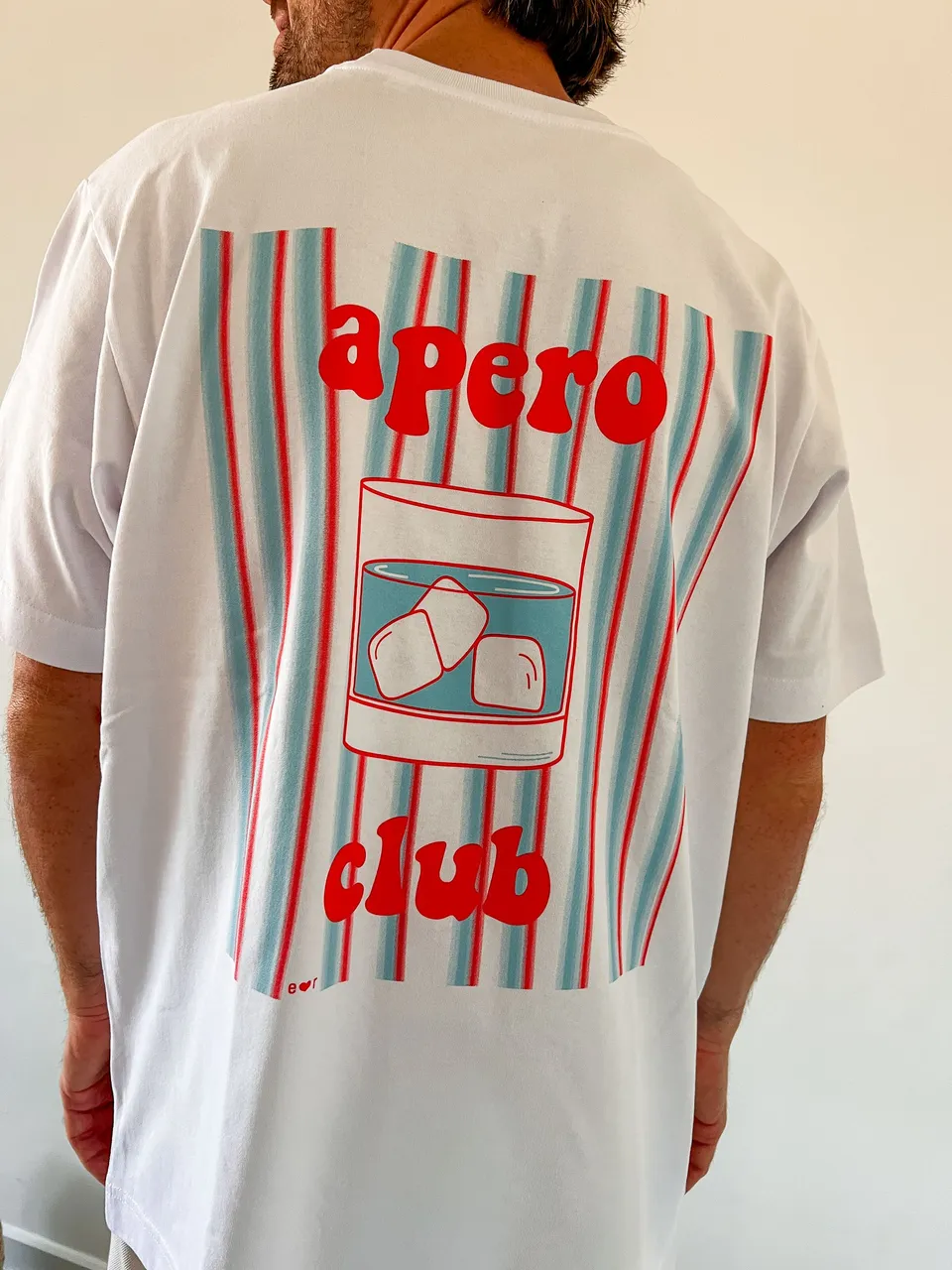 Ella and Rapha APERO CLUB PRINT t-shirt bianca loose fit
