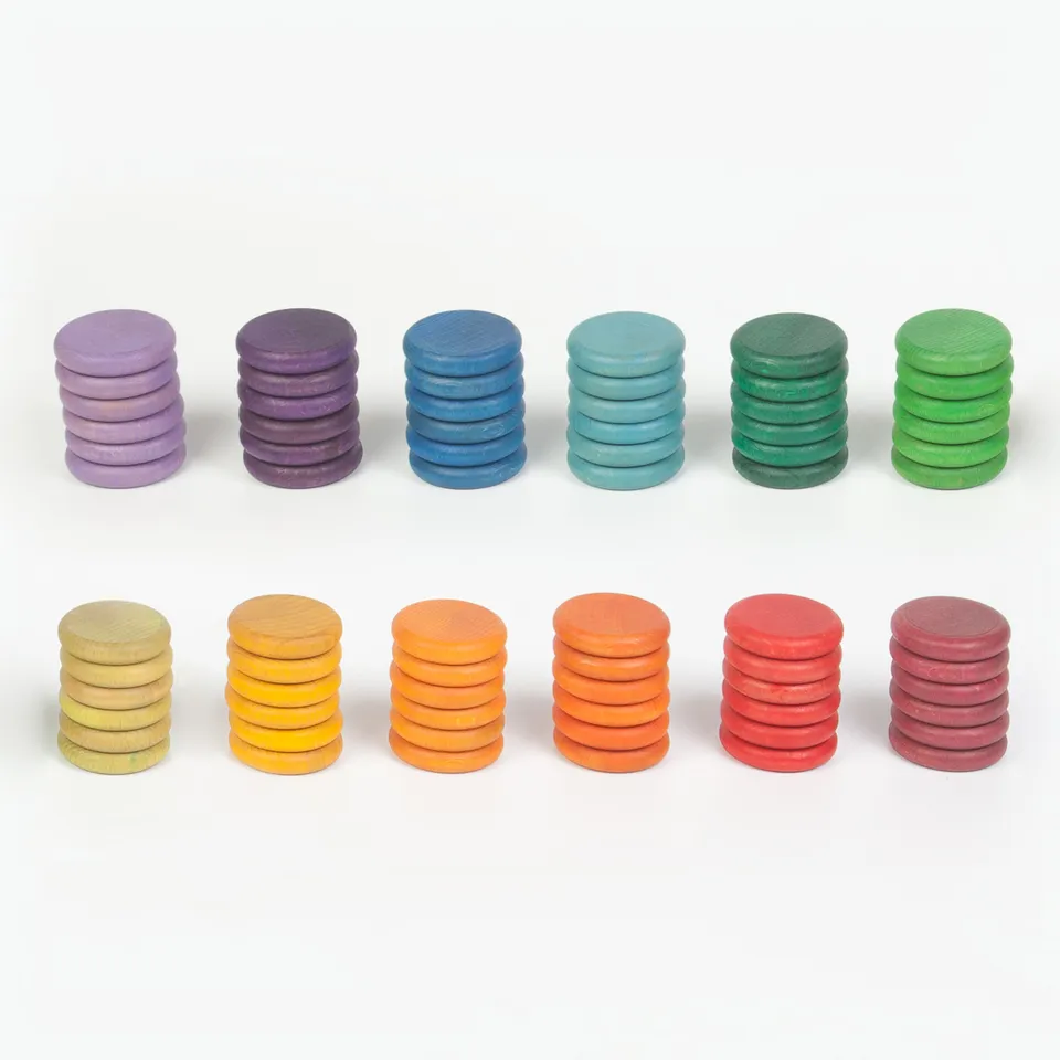 Grapat monete arcobaleno legno set 72 pz