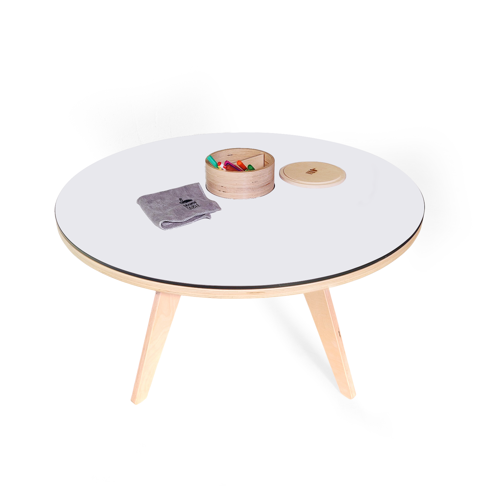 Drawin Table XXL 3 in 1 tavolo rotondo in legno 90 cm