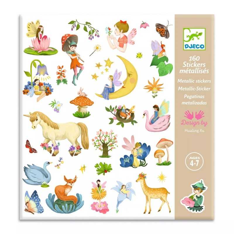 Djeco Metallic Fantasy adesivi 160 stickers