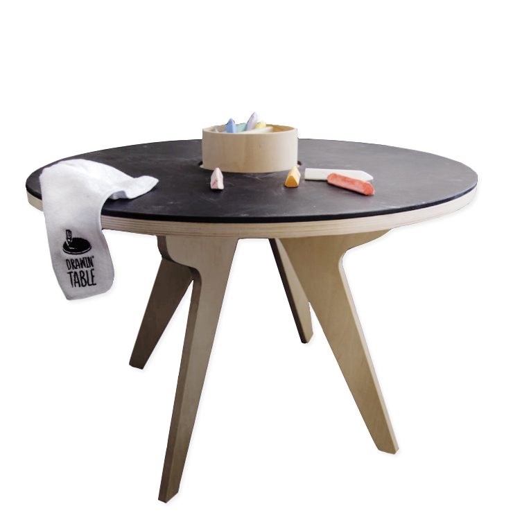 Drawin Table 3 in 1 tavolo disegno rotondo betulla