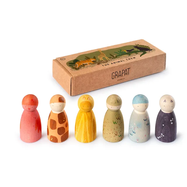 Grapat Nins The Animal Crew Omini Legno 6 Pezzi 65 mm