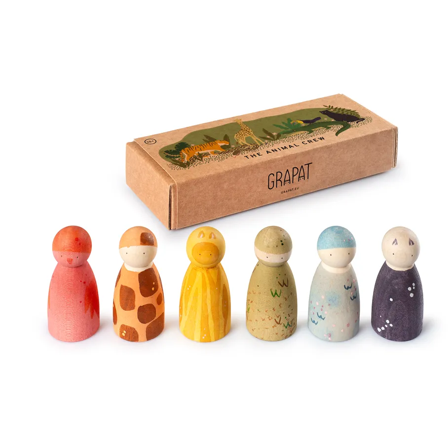 Grapat Nins The Animal Crew Omini Legno 6 Pezzi 65 mm