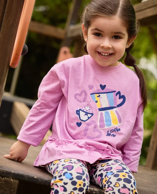 Tuc tuc Capuccino maglia bambina rosa manica lunga moka