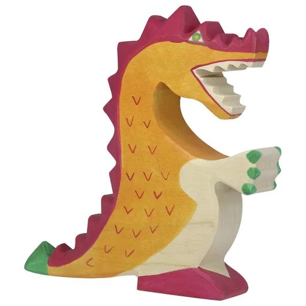 Holztiger Drago rosso figura legno 14 cm