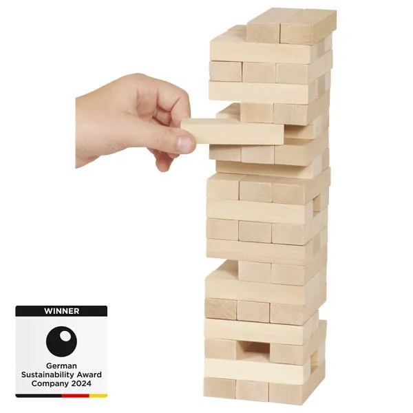 Goki Torre di Equilibrio gioco legno naturale 7,5x25,5 cm