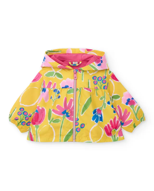 Tuc Tuc Giacca Bambina Gialla Fiori Leggera Cappuccio