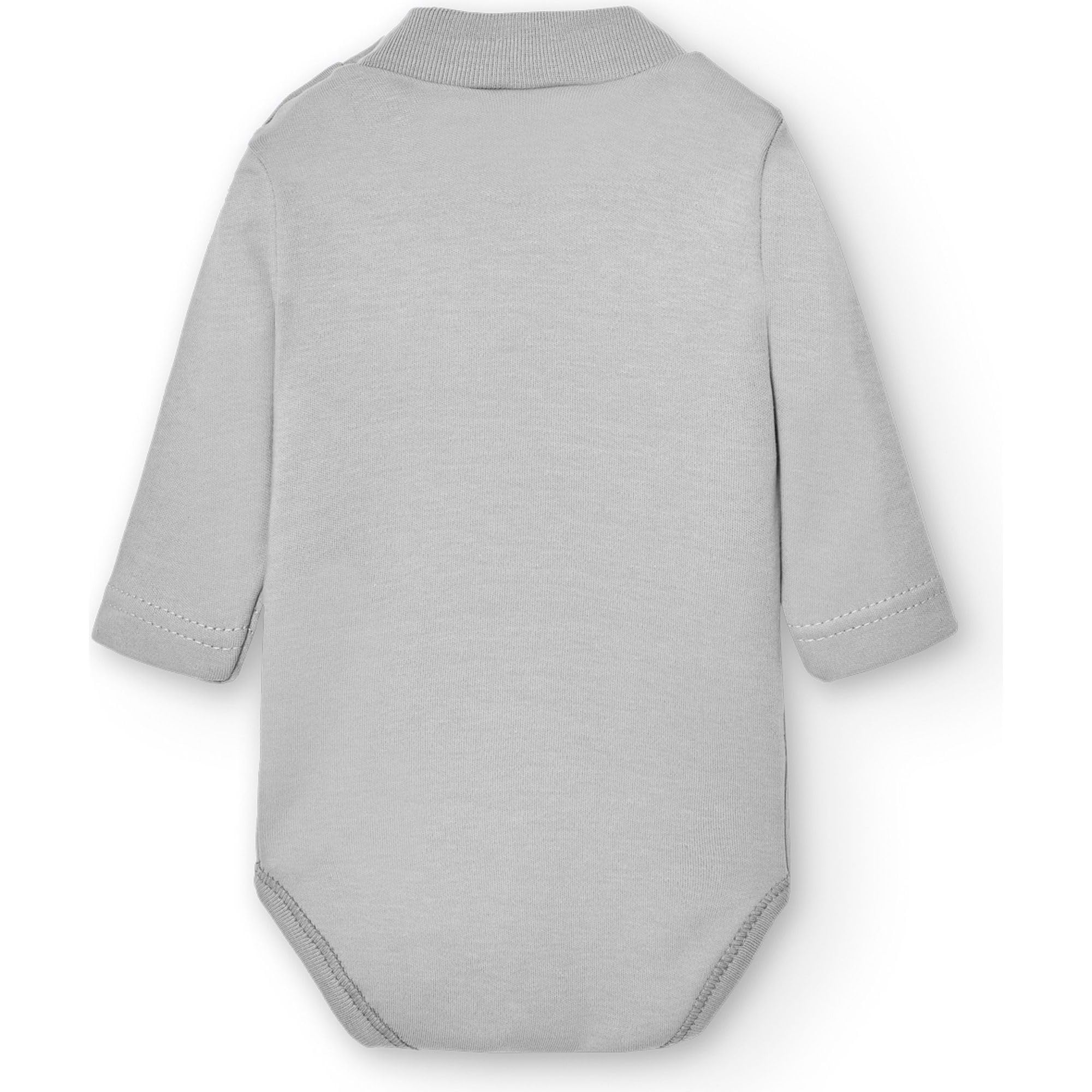 Babidu 1177 body neonato manica lunga grigio cotone