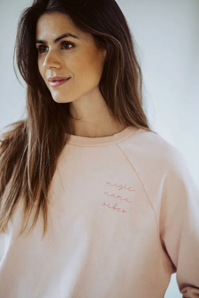 Ella and Rapha Mama Classic Fit felpa pearl rose cotone organico