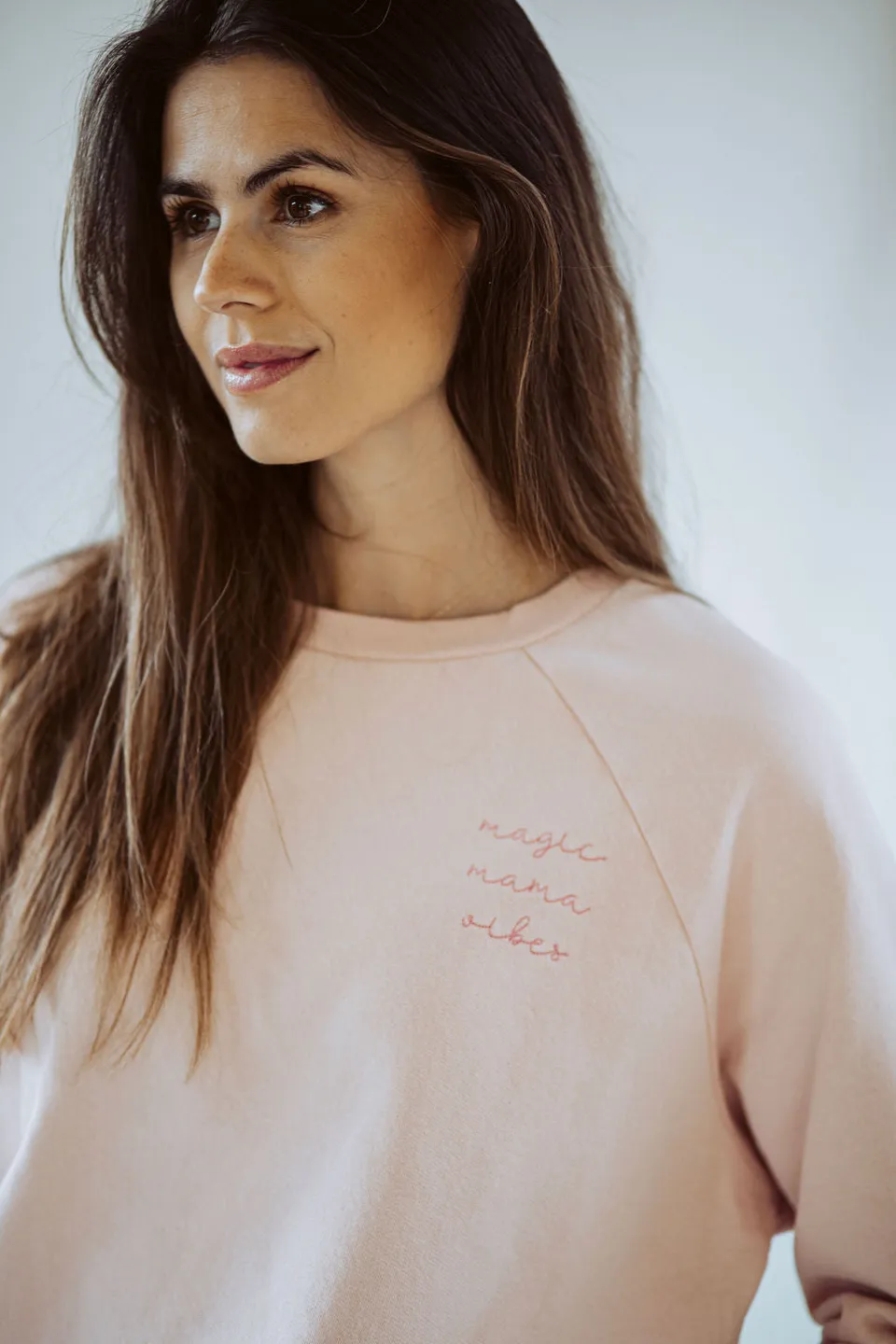 Ella and Rapha Mama Classic Fit felpa pearl rose cotone organico