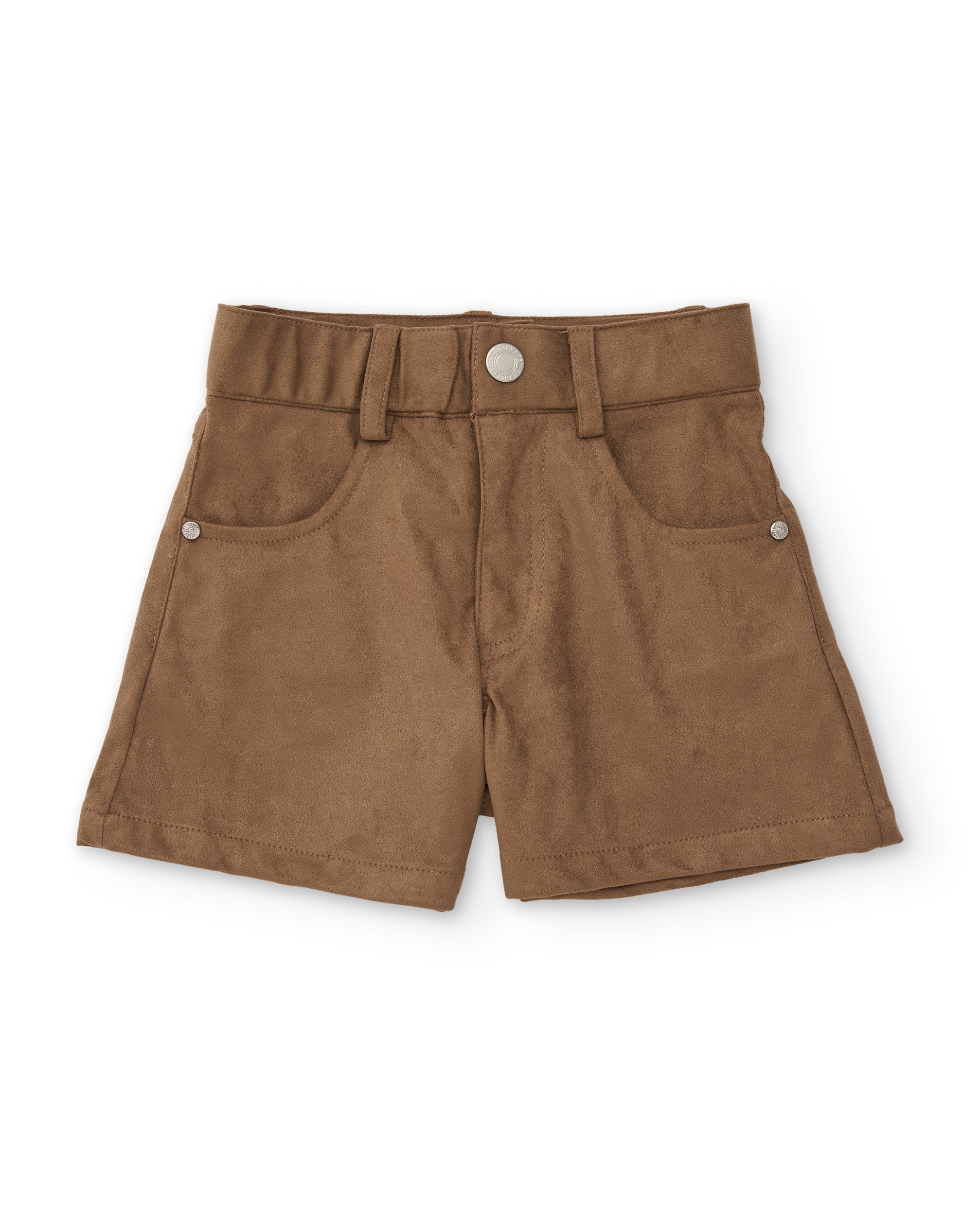 Tuc Tuc shorts bambina scamosciati marrone vita alta