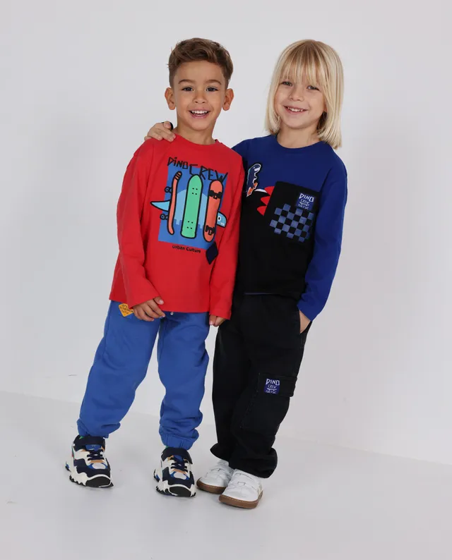 Tuc tuc Dino Roll maglia bambino blu dinosauro maniche lunghe