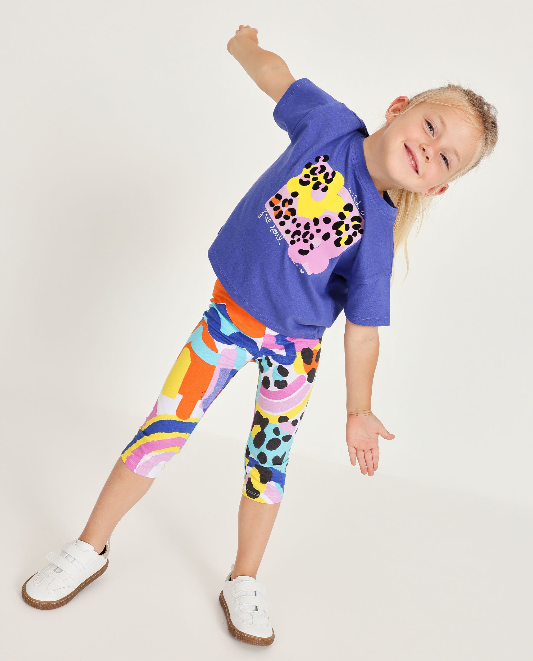 Tuc Tuc completo bambina lilla maglia + leggings astratto