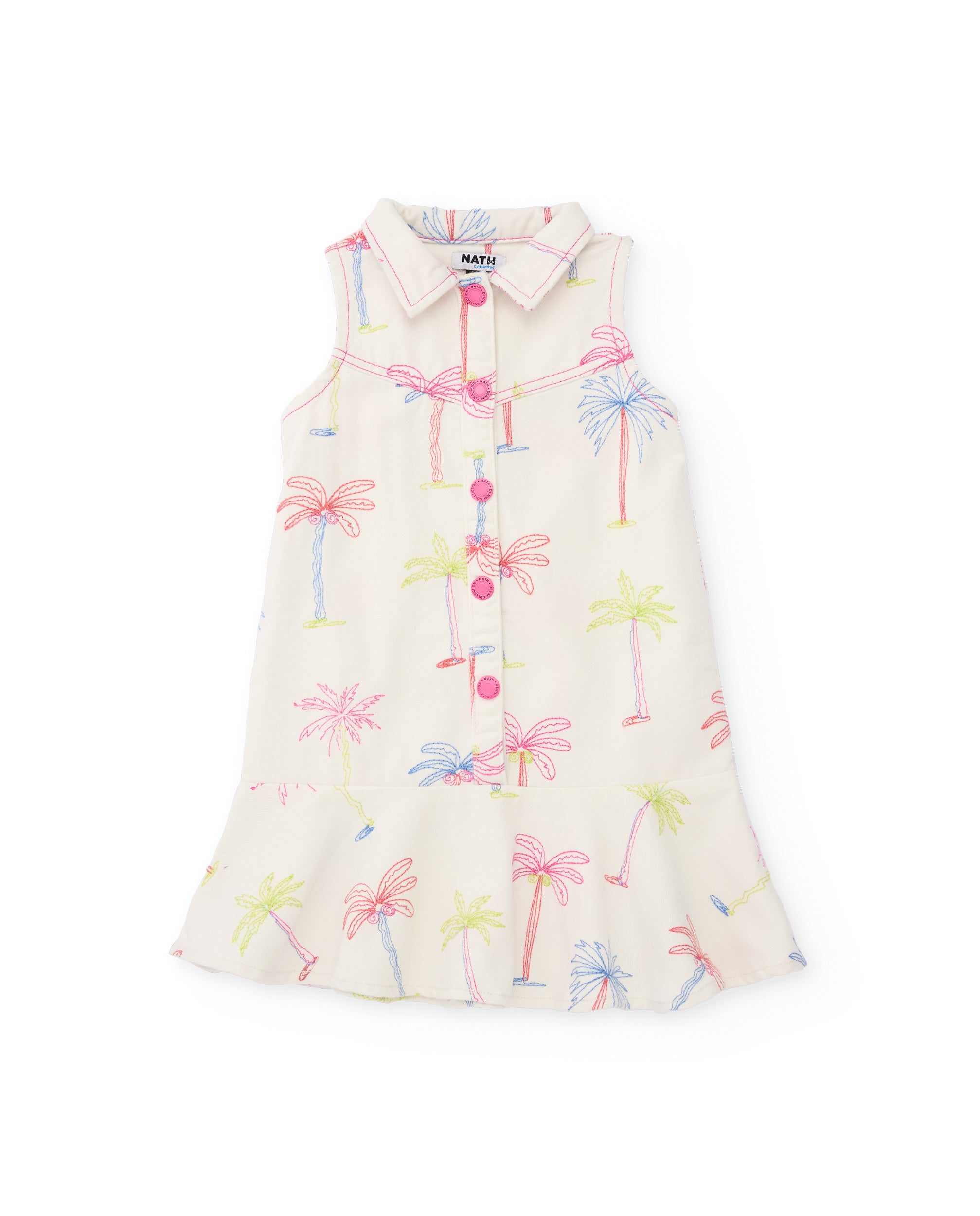 Tuc Tuc vestito palme bianco 4 anni in tessuto leggero