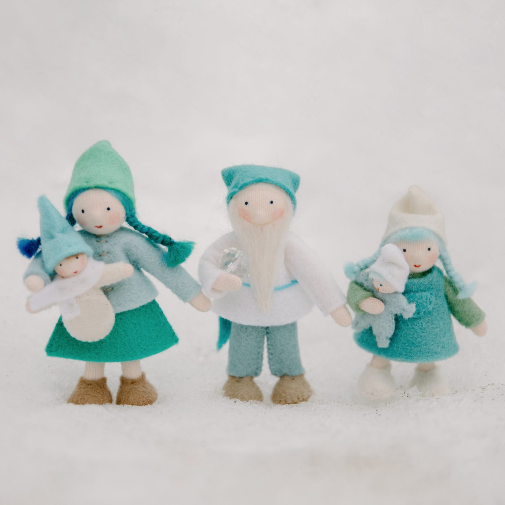 Ambrosius Papà Gnomo cristallo inverno bambola feltro 9 cm