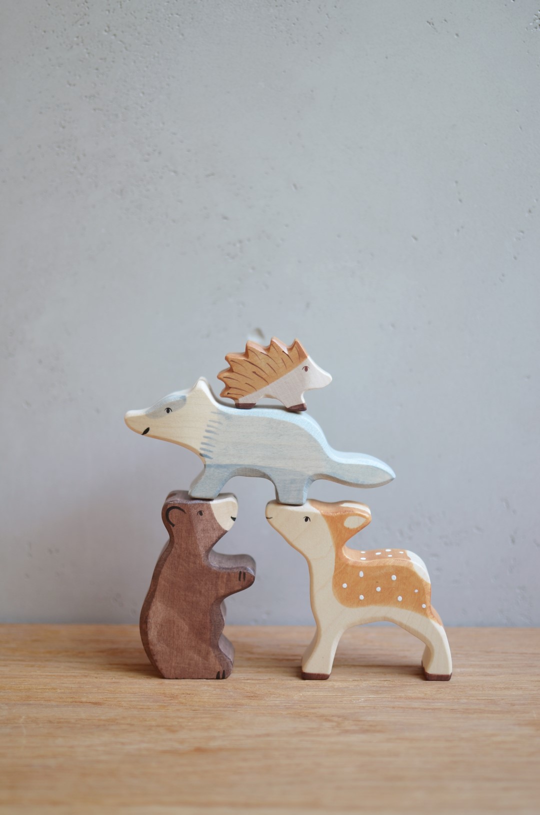 Grapat Tomte e animali bosco set gioco legno destrutturato