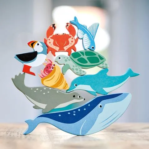 Tender Leaf Animali del Mare set legno 10 pezzi con teca