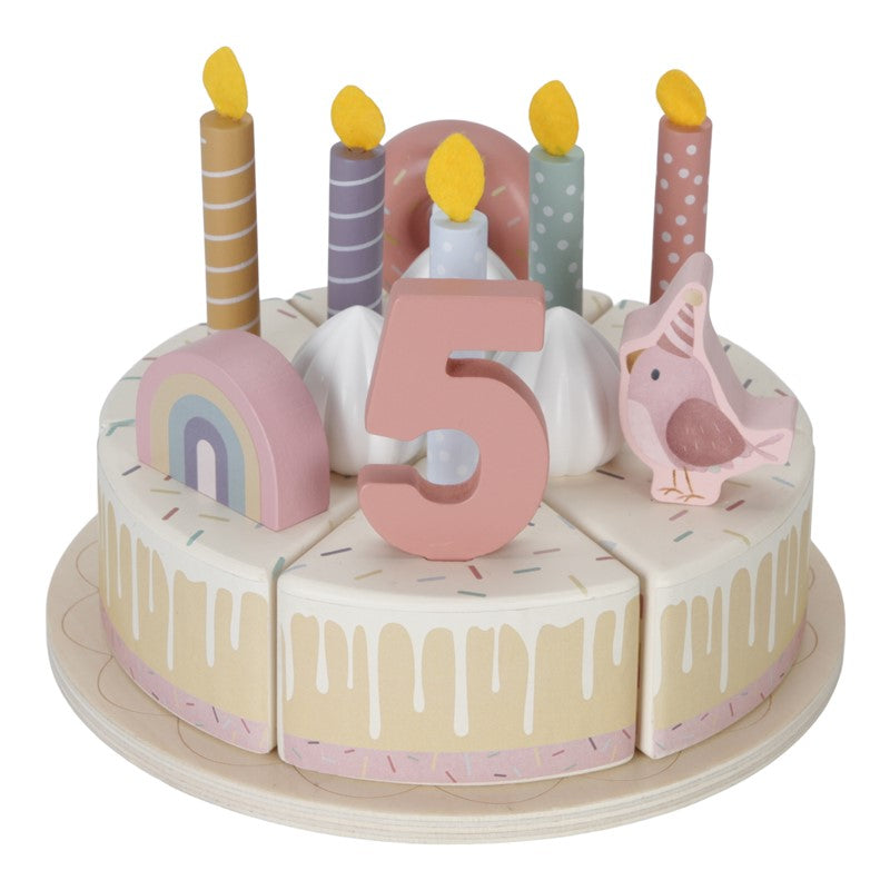 Little Dutch torta compleanno rosa legno 26 pezzi