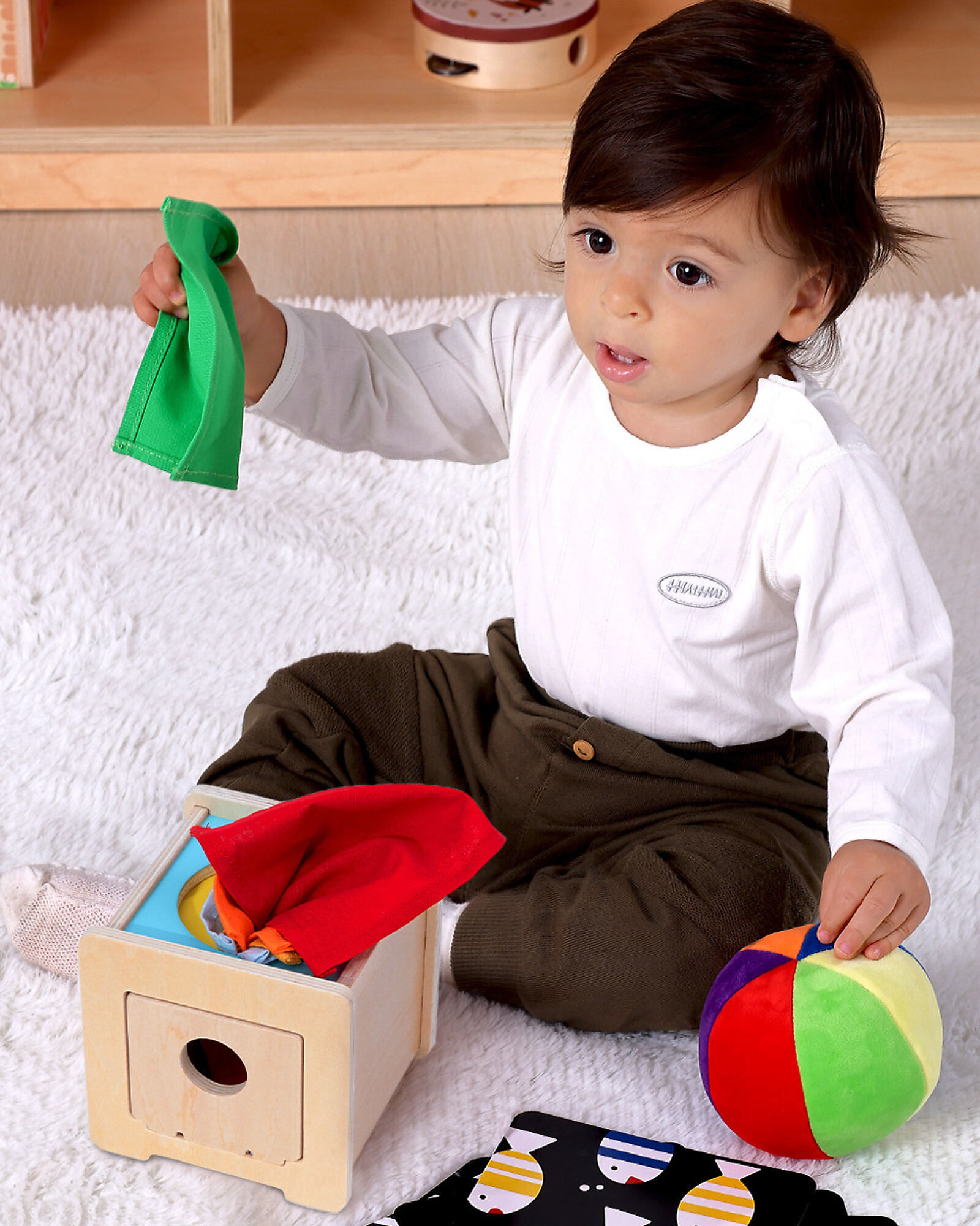 Tooky Toy Scatola Multisensoriale gioco 21 pezzi 0-6 mesi legno