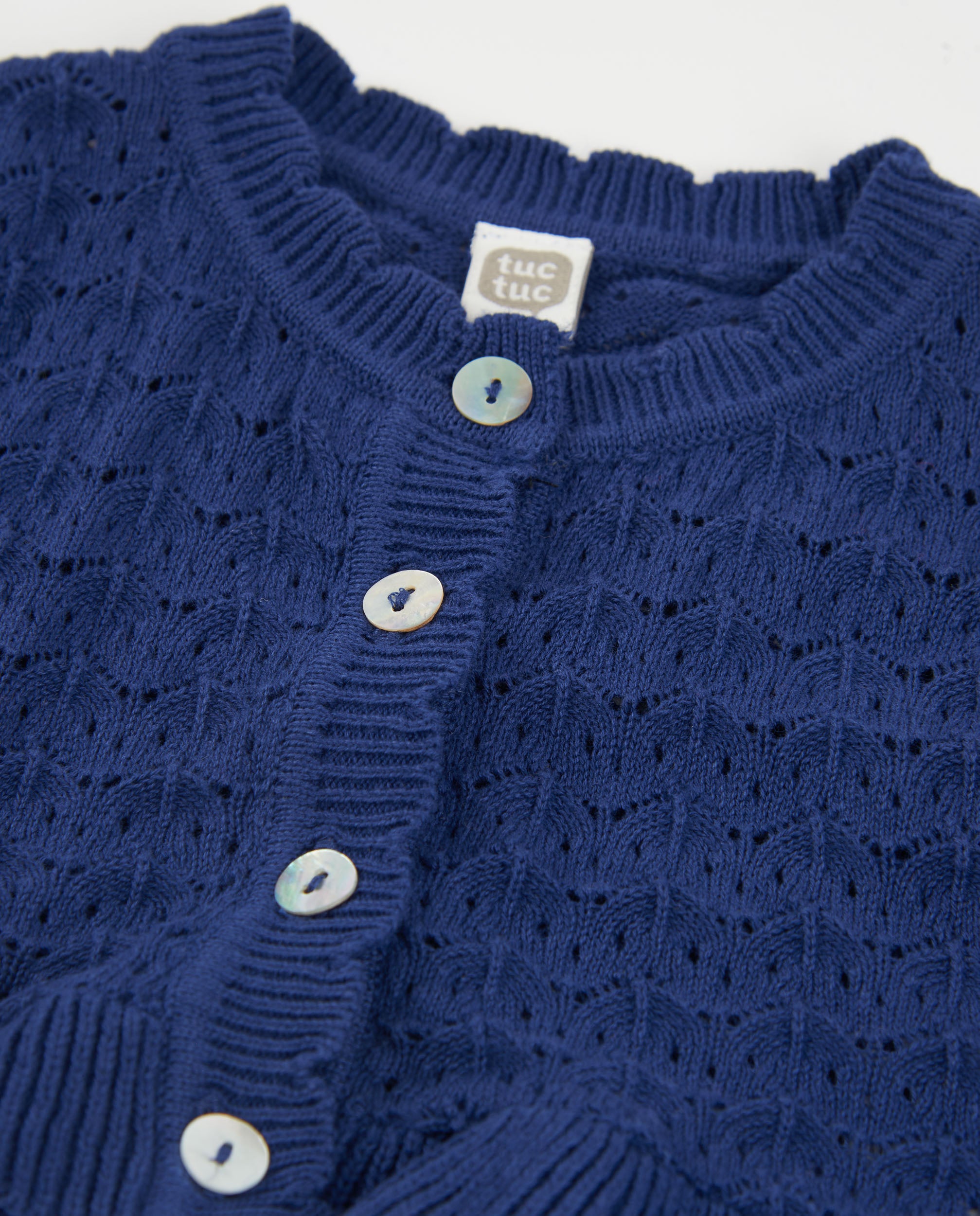 Tuc Tuc cardigan bambina blu traforato bottoni