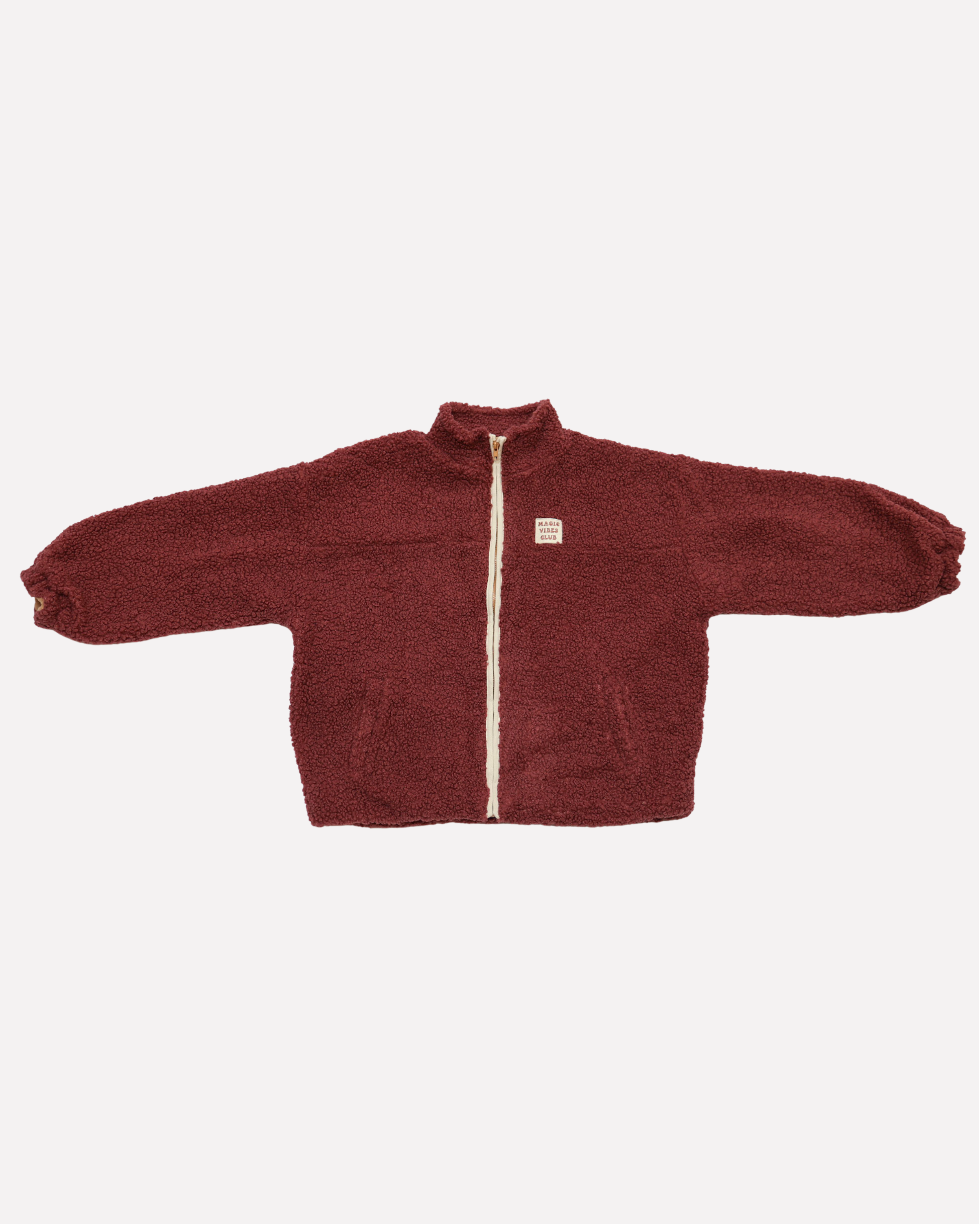 Ella and Rapha Cherry Jacket giacca teddy malva taglia unica calda