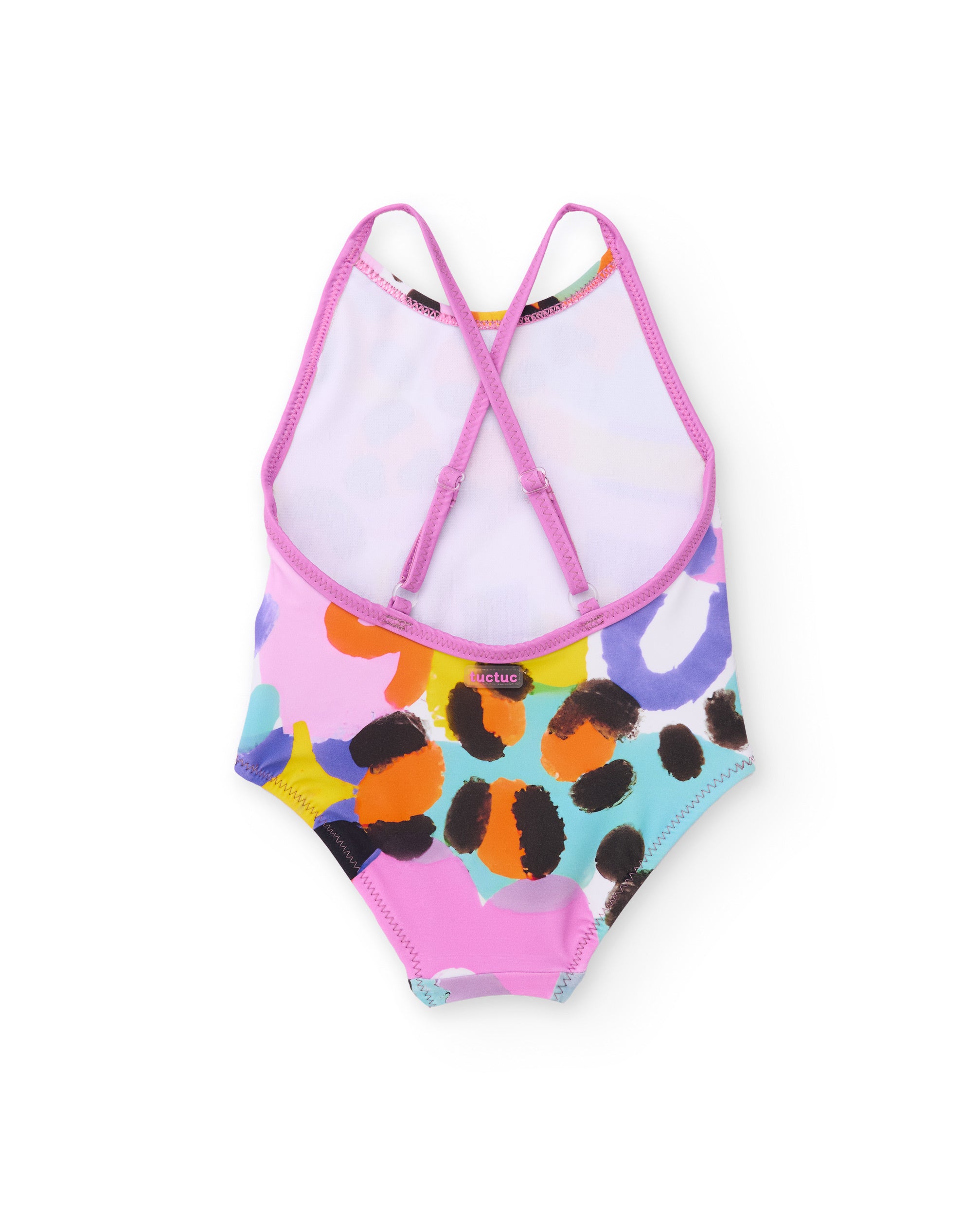 Tuc Tuc costume bambina bianco astratto intero