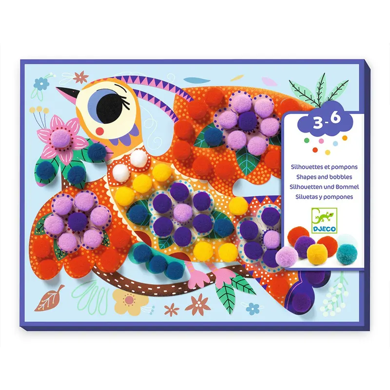 Djeco Atelier Pompoms Collage set collage feltro