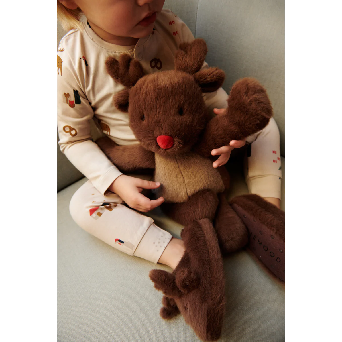 Liewood Aviaja Reindeer pantofole renna peluche antiscivolo