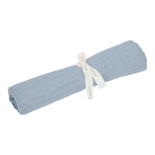 Little Dutch telo mussola blu 120x120 cm cotone