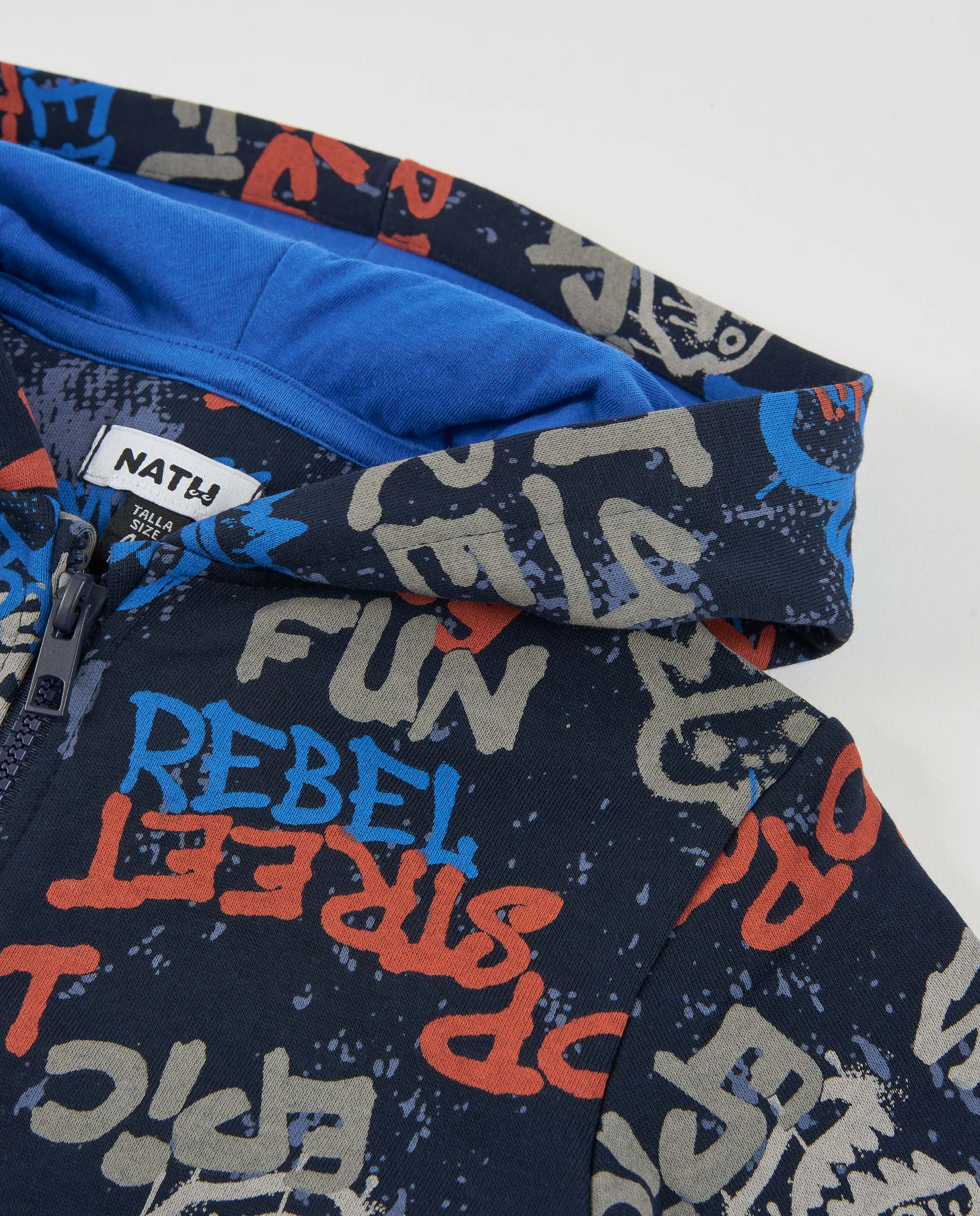 Tuc Tuc Rebel Street felpa cappuccio bimbo blu graffiti
