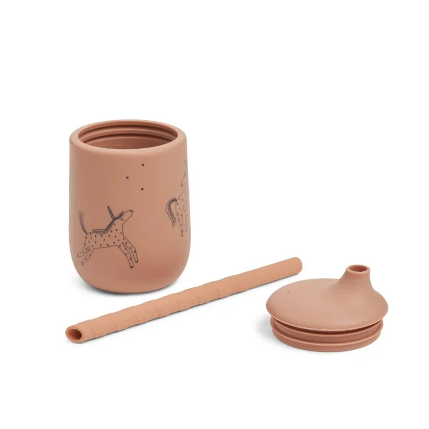 Liewood Unicorn Bicchiere con Cannuccia Silicone 230 ml 6 Mesi+