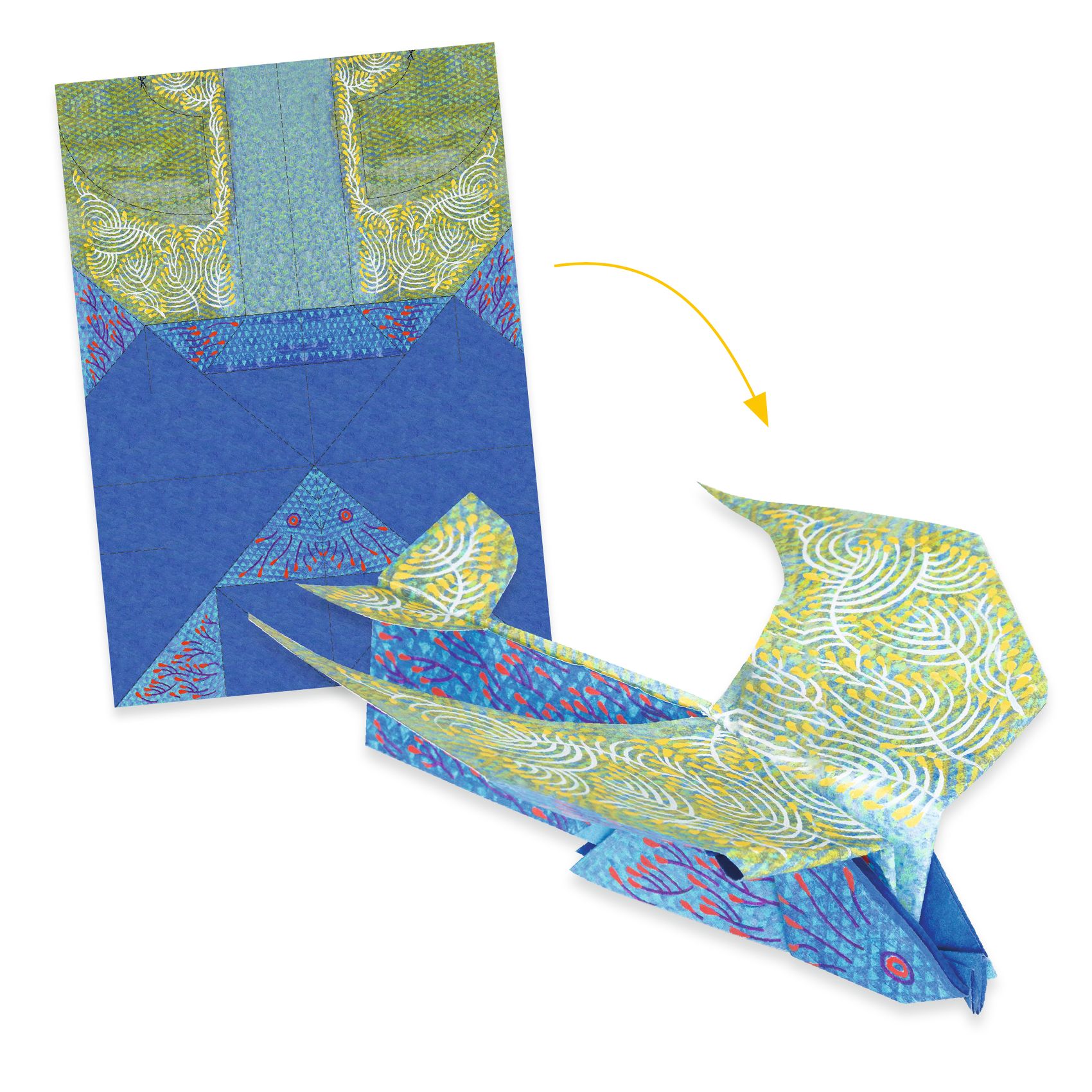 Djeco Fast Wings origami 11 uccelli carta