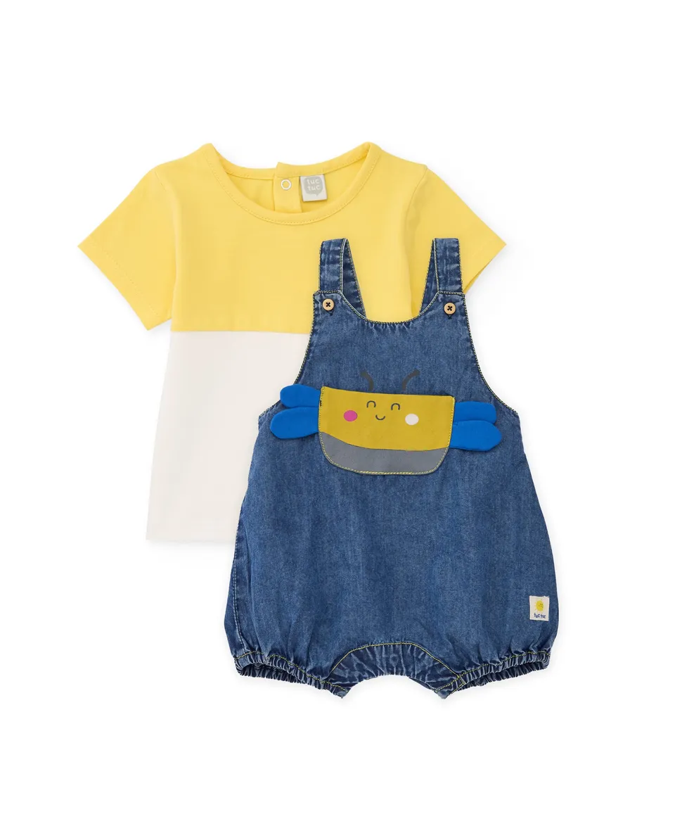 Tuc Tuc Denim completo neonato jeans salopette ape